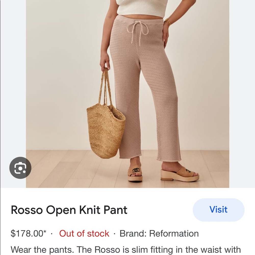 Reformation Rosso Knit Crochet Pants